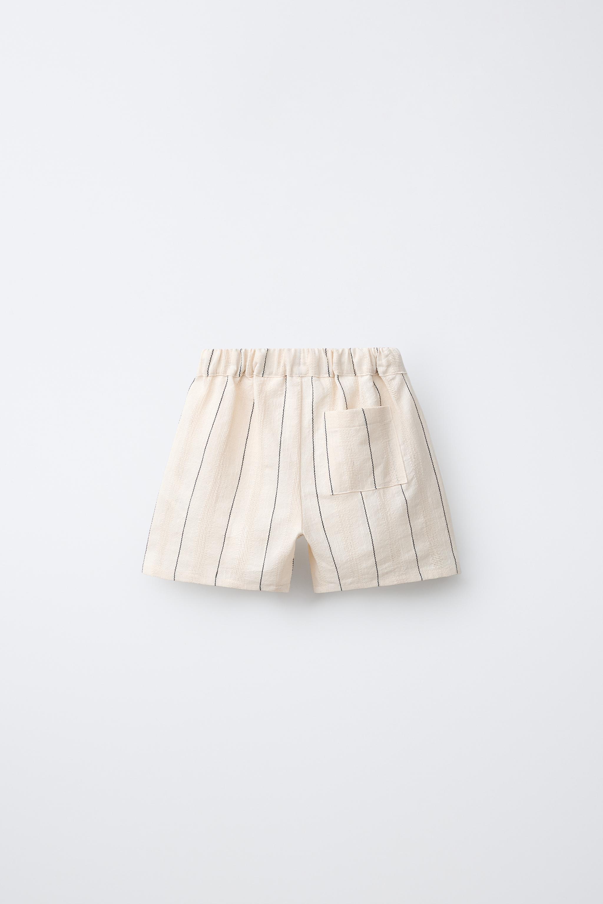 TEXTURED STRIPED SHORTS